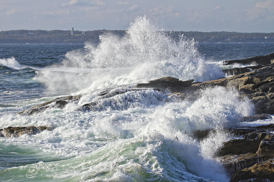 Large Waves Near Pemaquid Point On The Coast Of Maine #14 Photograph by Keith Webber Jr