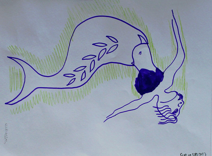 Mermaid #14 Painting by Gloria Ssali