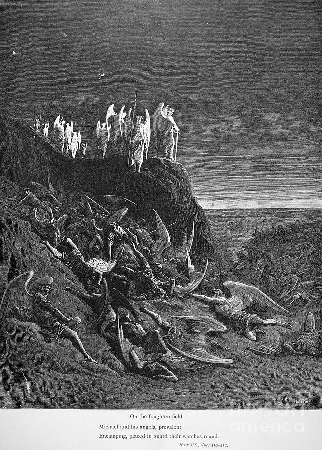 Paradise Lost #3 Drawing by Gustave Dore