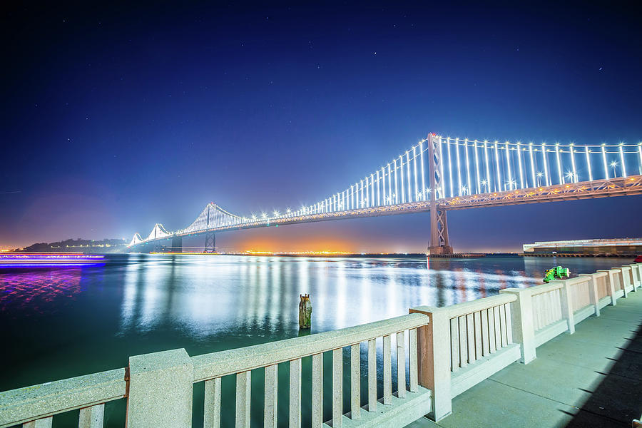 Oakland Bay Bridge Views Near San Francisco California In The Ev #14 Photograph by Alex Grichenko