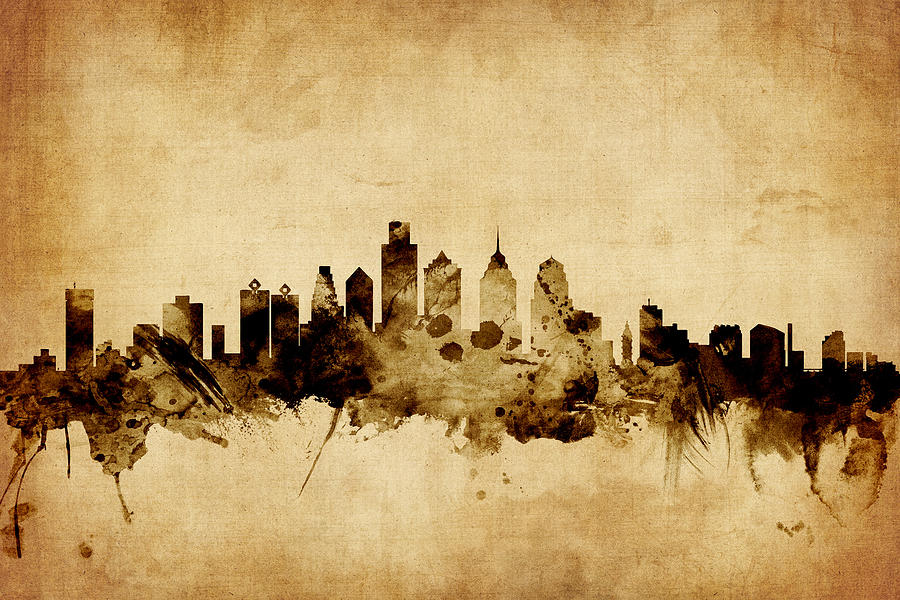 Philadelphia Pennsylvania Skyline #14 Digital Art by Michael Tompsett