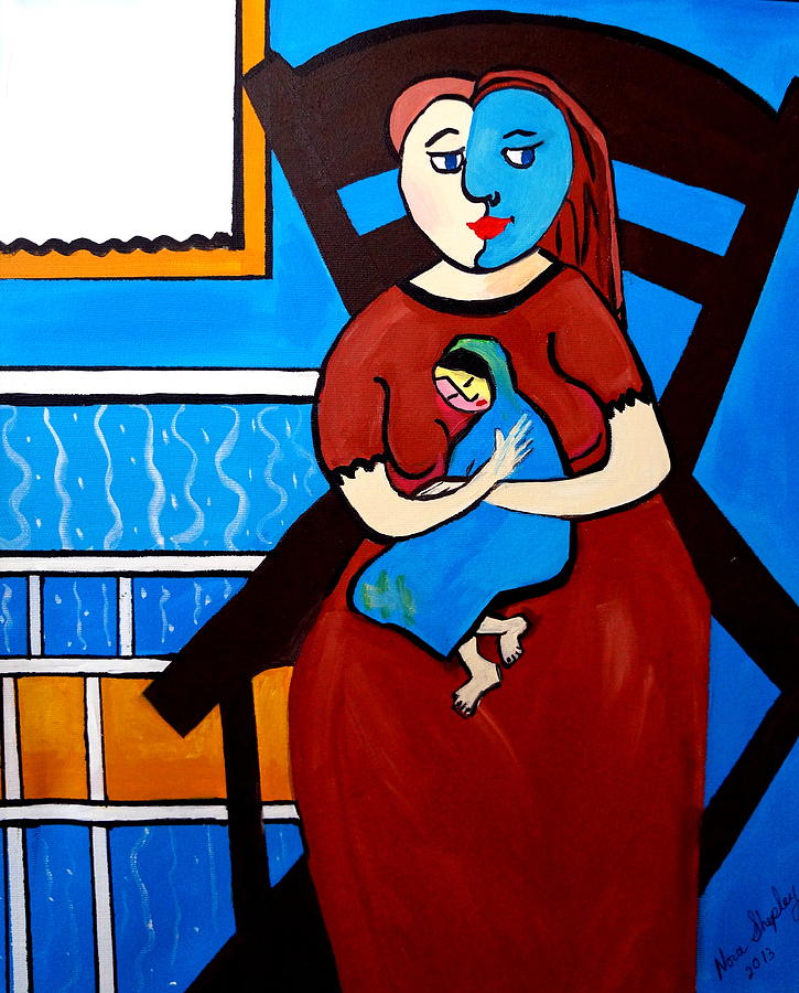 Women With Baby  Picasso Painting by Nora Shepley