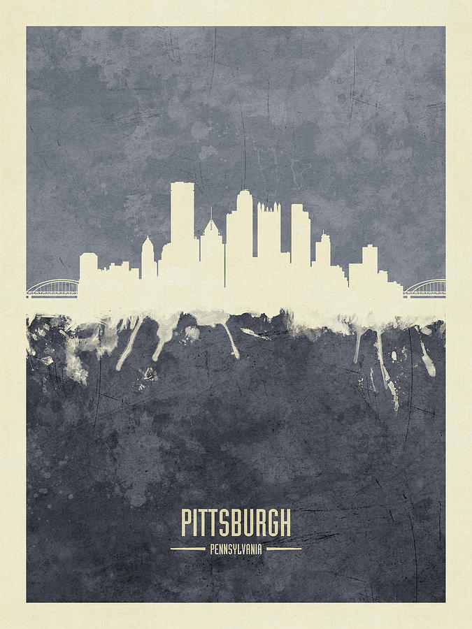 Pittsburgh Pennsylvania Skyline #14 Digital Art by Michael Tompsett