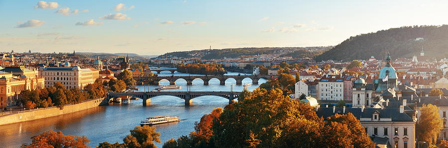 Prague skyline and bridge  #14 Photograph by Songquan Deng
