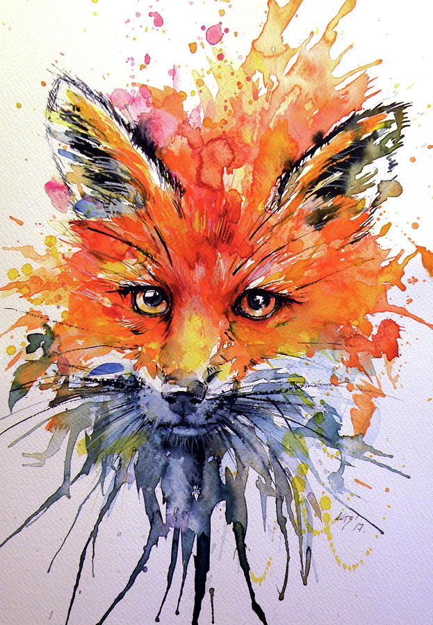 Red fox Painting by Kovacs Anna Brigitta - Fine Art America