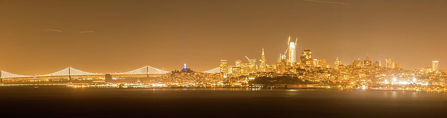 San Francisco California Cityscape Skyline At Night #14 Photograph by Alex Grichenko