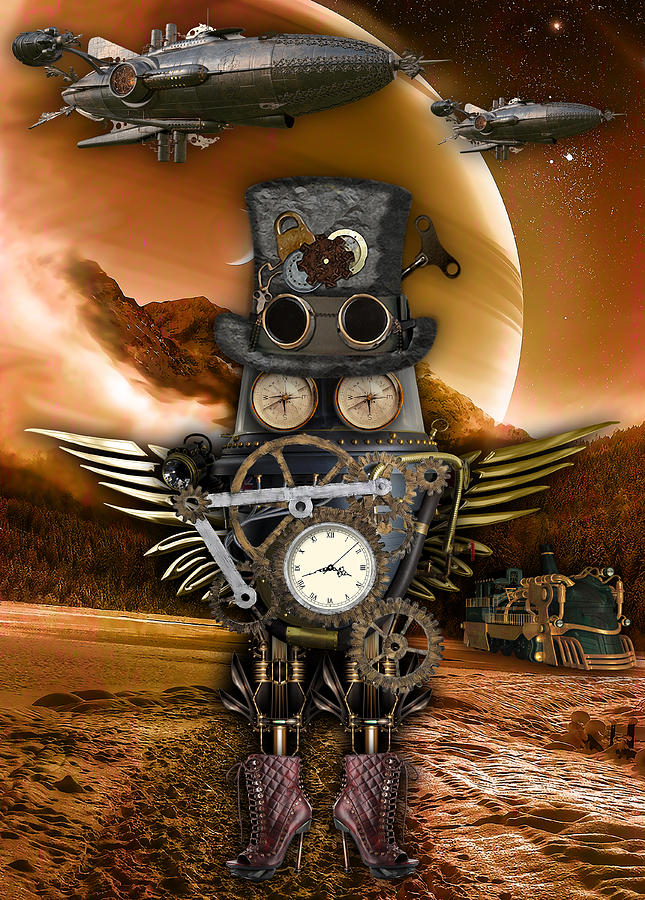 Steampunk Art #14 Mixed Media by Marvin Blaine
