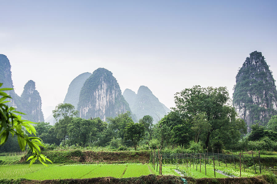 The beautiful karst rural scenery in spring #14 Photograph by Carl Ning