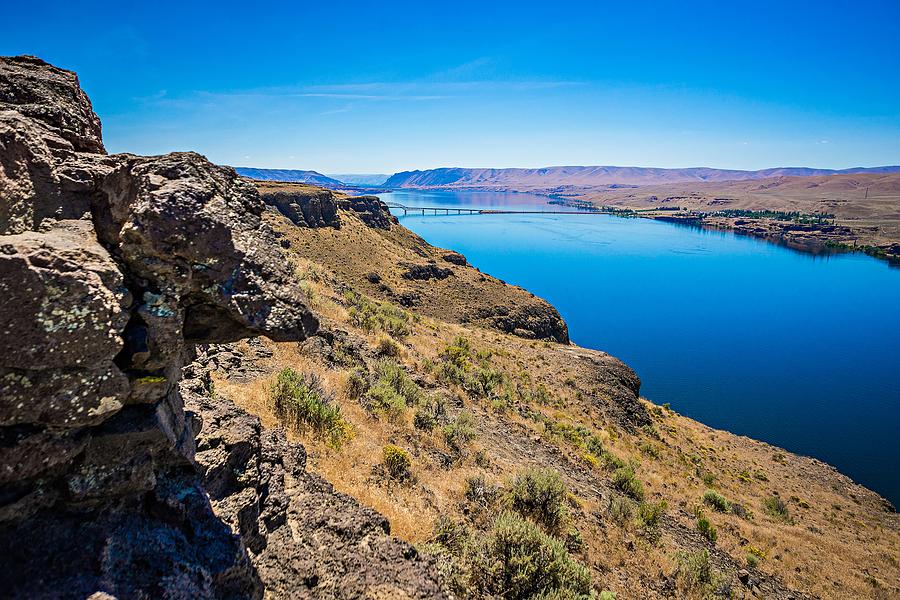 Wanapum Lake Colombia River Wild Horses Monument and canyons #14 Photograph by Alex Grichenko