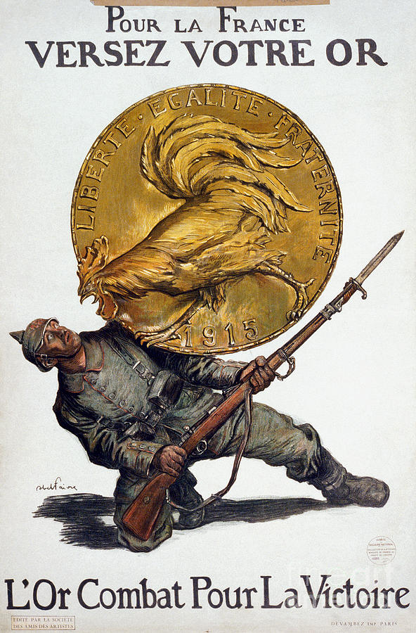 Rooster Photograph - World War I: French Poster #14 by Granger