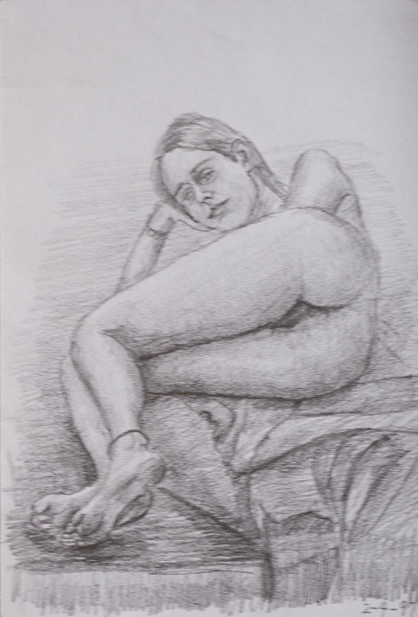 Nude study #140 Drawing by Masami Iida
