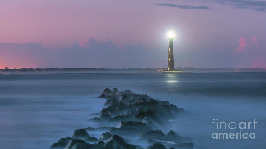 140 Year Anniversary Lighting of Morris Island Lighthouse Digital Art by Dale Powell