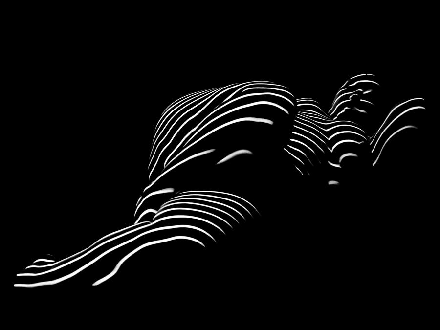1400-TND Zebra Woman Thin Striped Woman Black And White Abstract Photo By Chris Maher Photograph by Chris Maher