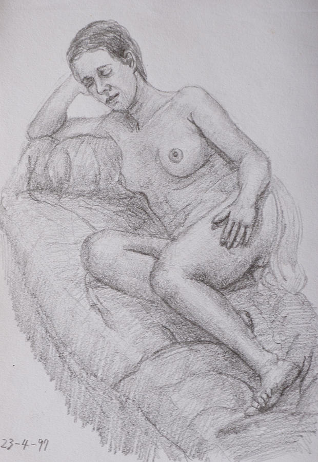 Nude study #141 Drawing by Masami Iida