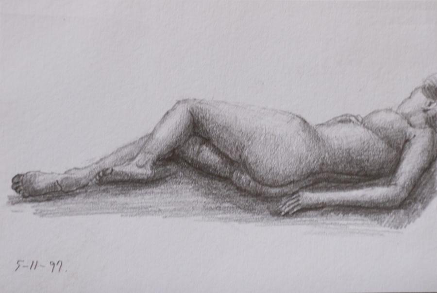 Nude study Drawing by Masami Iida