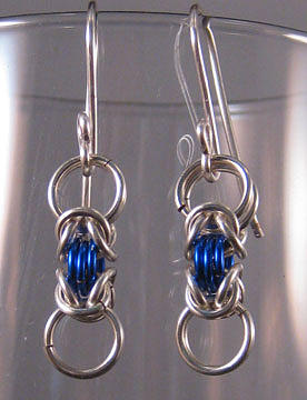 1423 Silver Blue Byz Earrings Jewelry by Dianne Brooks