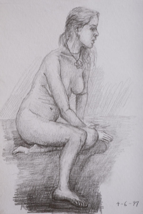 Nude study #143 Drawing by Masami Iida