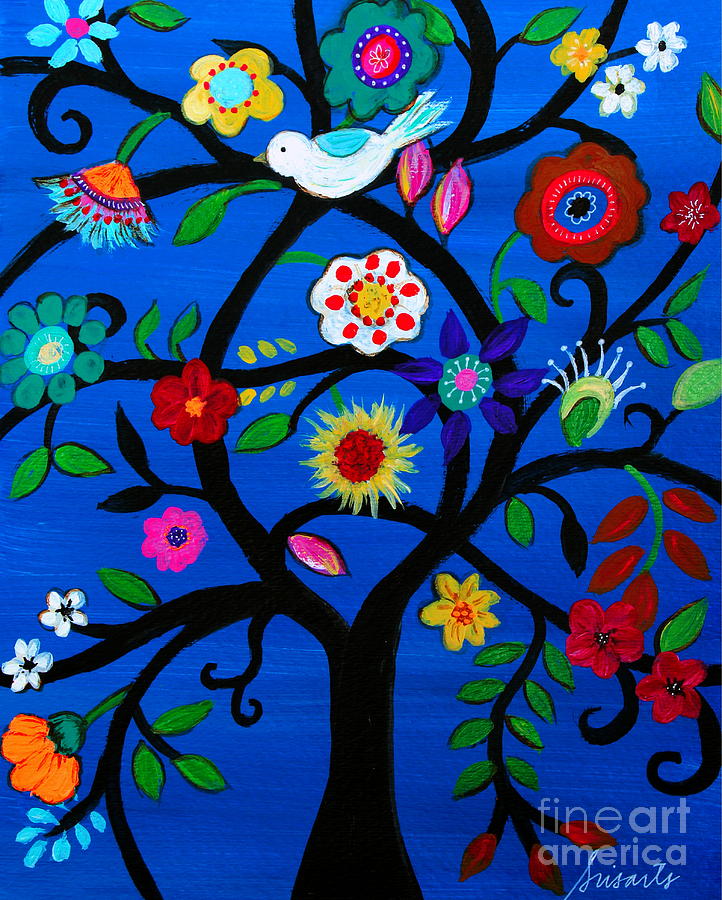 Bird Painting - Tree Of Life #143 by Pristine Cartera Turkus
