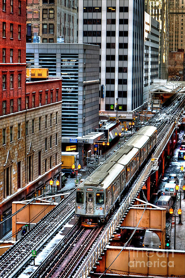 1436 Elevated Train Chicago Photograph by Steve Sturgill