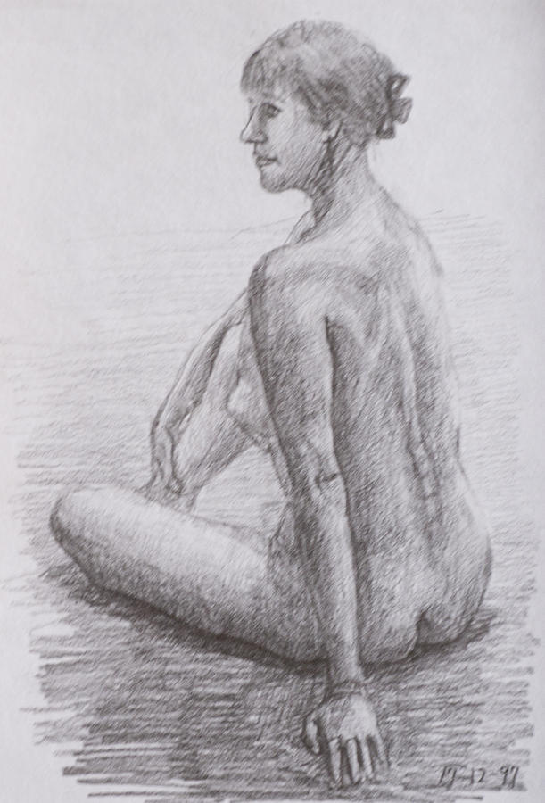 Nude study #144 Drawing by Masami Iida