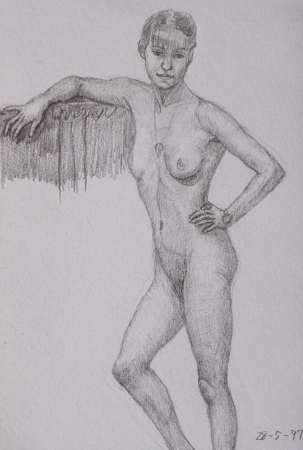 Nude study #145 Drawing by Masami Iida