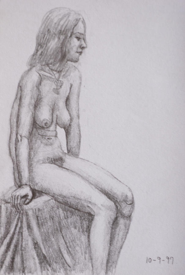 Nude study #148 Drawing by Masami Iida