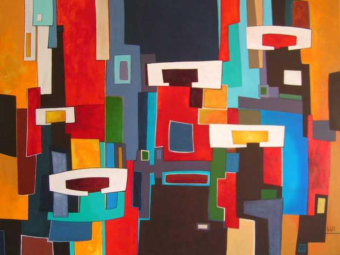 Abstract Painting - On My Day Off by Lili Vanderlaan Abstract Painting - On My Day Off by Lili Vanderlaan