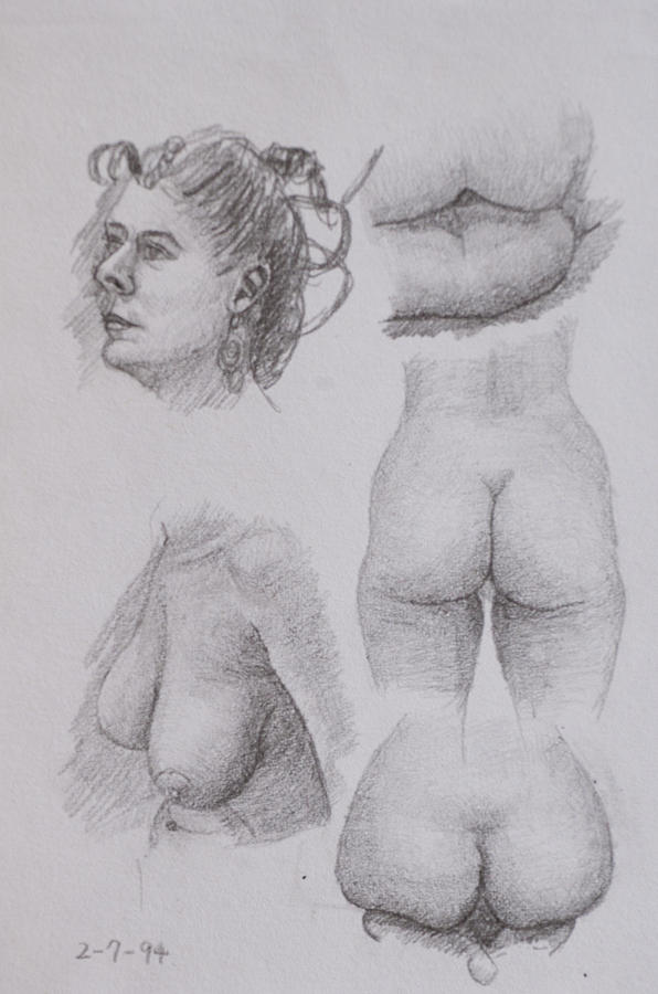 Nude study #149 Drawing by Masami Iida