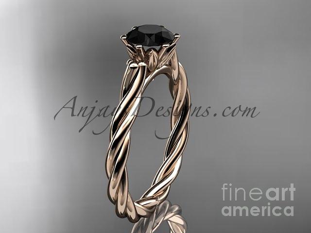 14kt rose gold twist style engagement rings RP8181