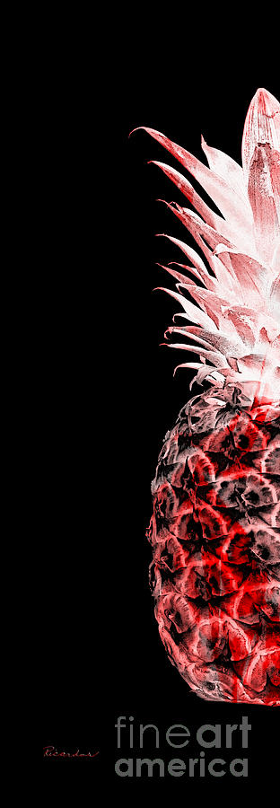 14LL Artistic Glowing Pineapple Digital Art Red Photograph by Ricardos Creations