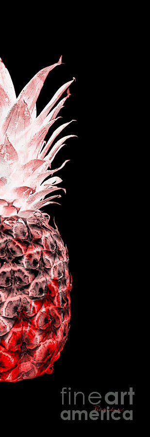 14LR Artistic Glowing Pineapple Digital Art Red Photograph by Ricardos Creations