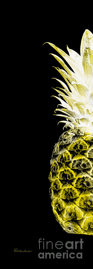14NL Artistic Glowing Pineapple Digital Art Yellow Photograph by Ricardos Creations