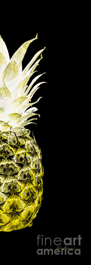 14NR Artistic Glowing Pineapple Digital Art Lemon Yellow Photograph by Ricardos Creations