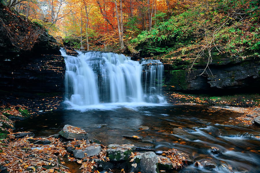 Autumn waterfalls #15 Photograph by Songquan Deng