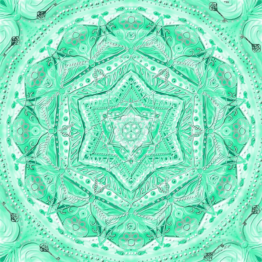 Birth mandala- blessing symbols Digital Art by Sandrine Kespi - Fine ...