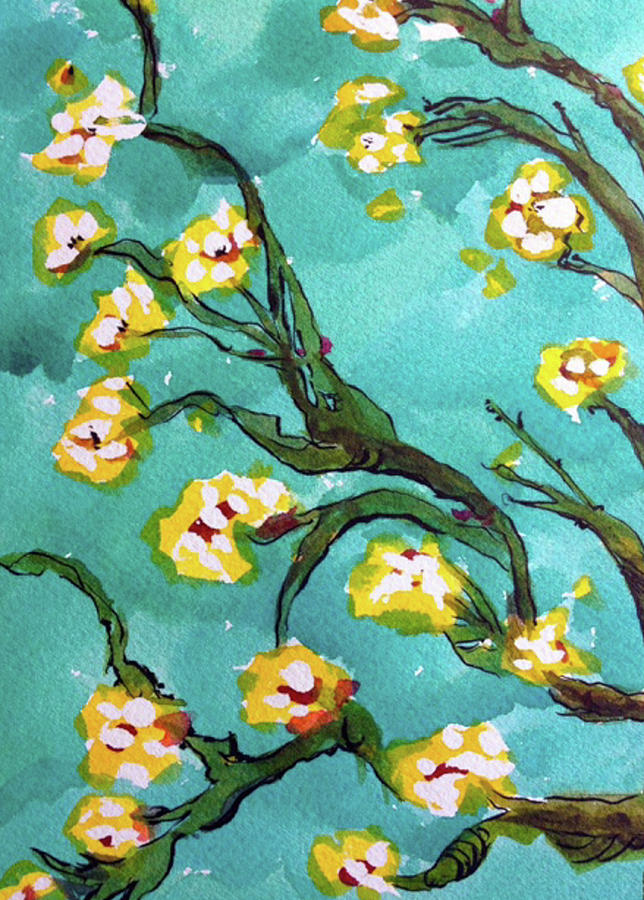 Tree Painting - Evelyns Almond Blossoms by Bonny Butler