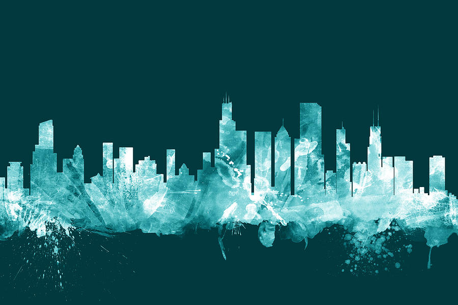 Chicago Digital Art - Chicago Illinois Skyline #15 by Michael Tompsett