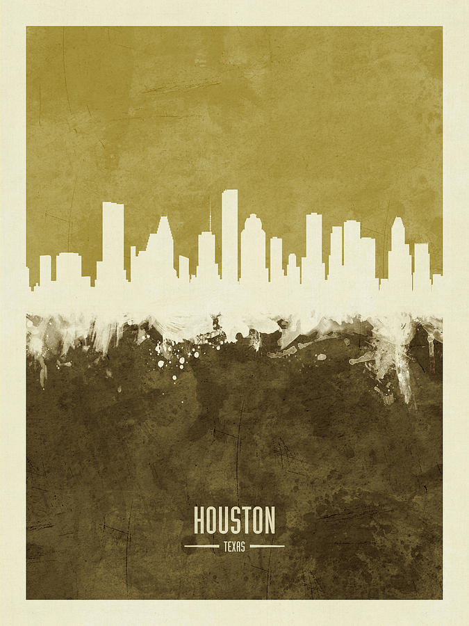 Houston Texas Skyline #15 Digital Art by Michael Tompsett