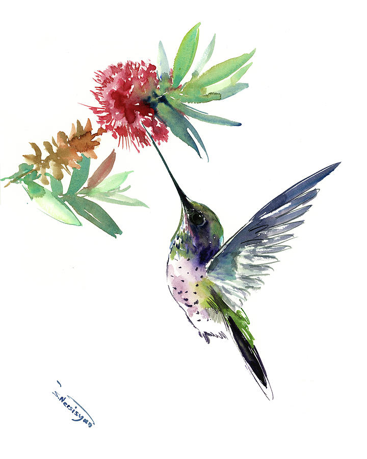 Hummingbird #15 Painting by Suren Nersisyan
