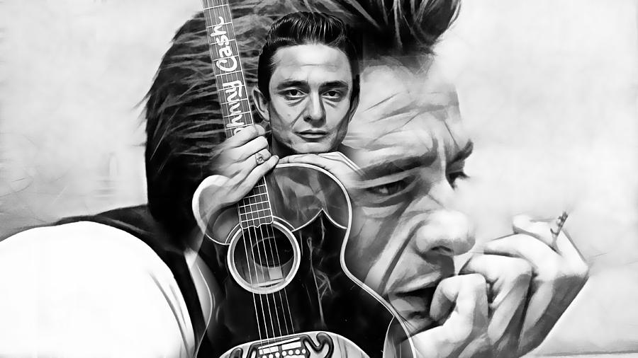 Johnny Cash Collection #4 Mixed Media by Marvin Blaine