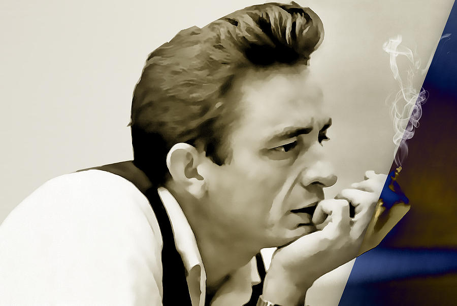 Johnny Cash #15 Mixed Media by Marvin Blaine