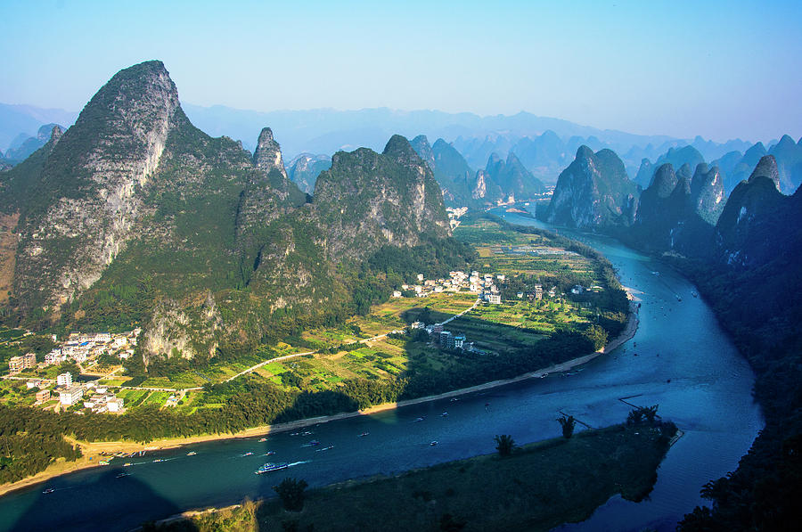 Karst mountains and Lijiang River scenery Photograph by Carl Ning ...