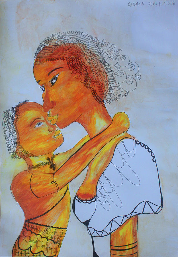 Madonna and Child #15 Painting by Gloria Ssali