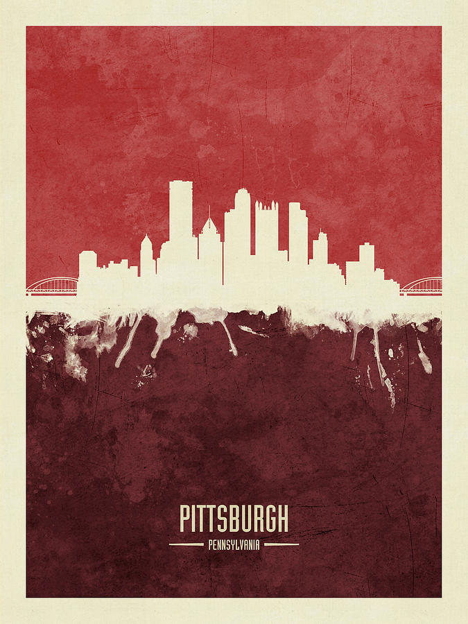 Pittsburgh Pennsylvania Skyline #15 Digital Art by Michael Tompsett