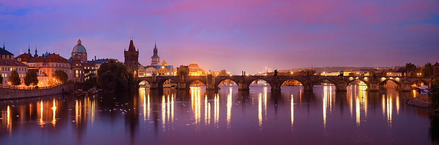 Prague skyline and bridge  #15 Photograph by Songquan Deng