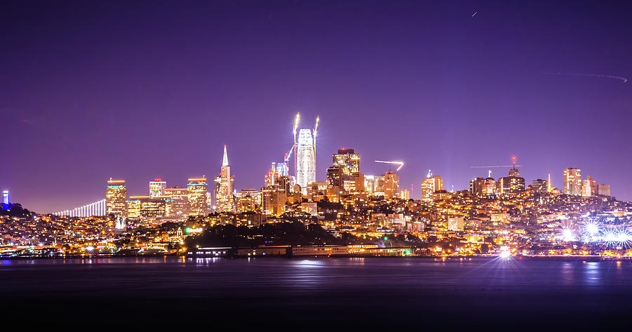 San Francisco California Cityscape Skyline At Night #15 Photograph by Alex Grichenko