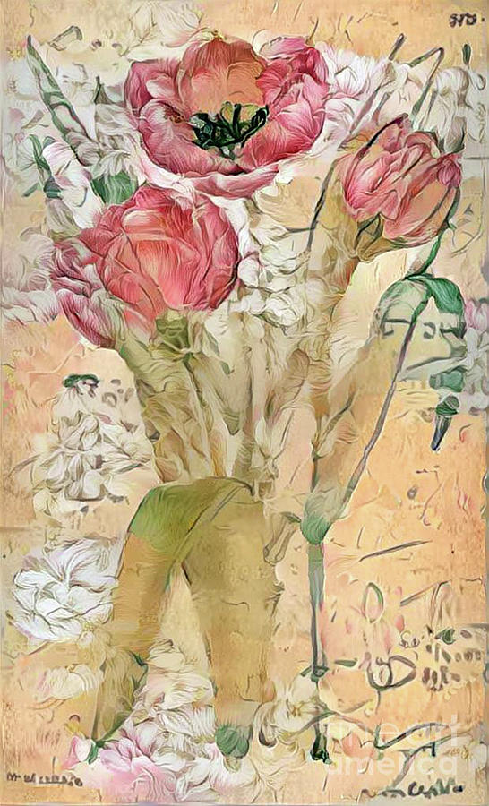 Shabby Chic Botanical Flowers #15 Digital Art by Amy Cicconi
