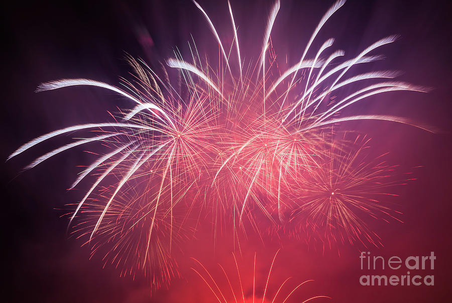 Spectacular fireworks show light up the sky. New year celebration. #15 Photograph by Michal Bednarek