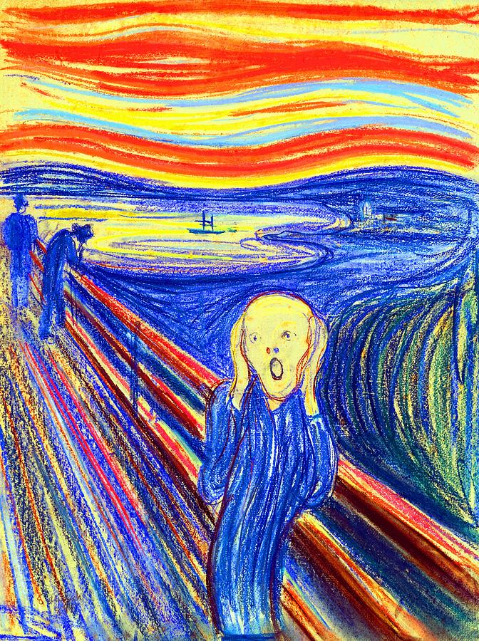 Edvard Munch Drawing - The Scream #15 by Jon Baran
