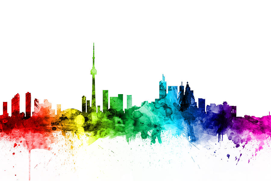 Toronto Canada Skyline #15 Digital Art by Michael Tompsett